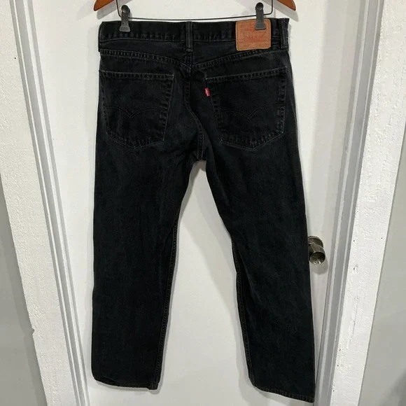 Levi's 505 Men's Regular Fit Jean, 36wx34L - Black, Classic - Picture 8 of 15